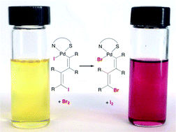 Graphical abstract: The unexpected case of reactions of halogens and interhalogens with halide substituted Pd(ii) σ-butadienyl complexes