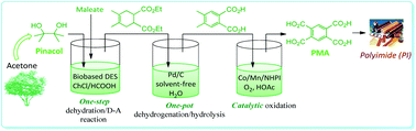 Graphical abstract: Sustainable production of pyromellitic acid with pinacol and diethyl maleate
