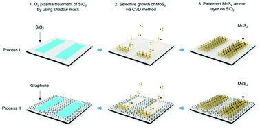 Graphical abstract: Lithography-free plasma-induced patterned growth of MoS2 and its heterojunction with graphene