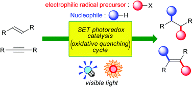 Graphical abstract: A versatile strategy for difunctionalization of carbon–carbon multiple bonds by photoredox catalysis