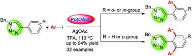Graphical abstract: Pd-catalyzed selective N(3)-ortho C–H arylation of 1,4-disubstituted 1,2,3-triazoles