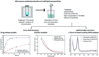 Graphical abstract: Structure of solid lipid nanoparticles produced by a microwave-assisted microemulsion technique