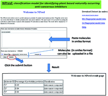 Graphical abstract: NPred: QSAR classification model for identifying plant based naturally occurring anti-cancerous inhibitors