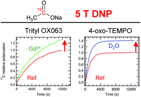 Graphical abstract: The effect of glassing solvent deuteration and Gd3+ doping on 13C DNP at 5 T