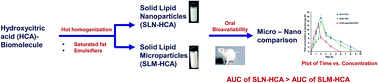 Graphical abstract: Solid lipid nanoparticle enhances bioavailability of hydroxycitric acid compared to a microparticle delivery system