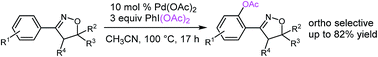 Graphical abstract: Palladium catalyzed C–H bond acetoxylation: isoxazolinyl as a directing group