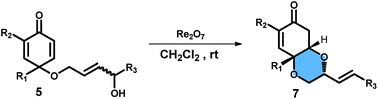 Graphical abstract: Tandem allylic alcohol isomerization/oxo-Michael addition reaction promoted by Re2O7