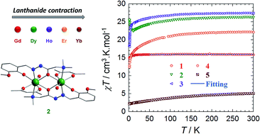 Graphical abstract: Probing the structural and magnetic properties of a new family of centrosymmetric dinuclear lanthanide complexes
