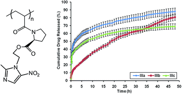 Graphical abstract: Influence of molecular weight on kinetics release of metronidazole from proline-based polymers prepared by RAFT polymerization