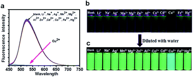 Graphical abstract: A π-extended luminogen with colorimetric and off/on fluorescent multi-channel detection for Cu2+ with extremely high selectivity and sensitivity via nonarylamine-based organic mixed valence