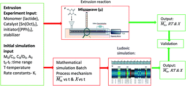 Graphical abstract: Microwave energy assisted synthesis of poly lactic acid via continuous reactive extrusion: modelling of reaction kinetics