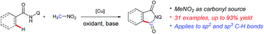 Graphical abstract: Copper-promoted site-selective carbonylation of sp3 and sp2 C–H bonds with nitromethane