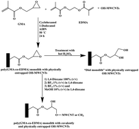 Graphical abstract: Monolithic capillary columns consisting of poly(glycidyl methacrylate-co-ethylene glycol dimethacrylate) and their diol derivatives with incorporated hydroxyl functionalized multiwalled carbon nanotubes for reversed-phase capillary electrochromatography
