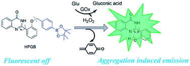 Graphical abstract: A novel fluorescent probe based on ESIPT and AIE processes for the detection of hydrogen peroxide and glucose and its application in nasopharyngeal carcinoma imaging