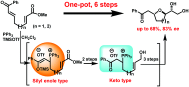 Graphical abstract: Concise synthesis of oxacyclic compounds using highly discriminative two-way transformations of α,β-unsaturated esters in the presence of enones