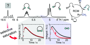 Graphical abstract: Direct observation of Ru-alkylidene forming into ethylene in ring-closing metathesis from hyperpolarized 1H NMR