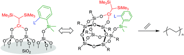 Graphical abstract: The influence of functional groups on the ethylene polymerization performance of silsesquioxane-supported Phillips-type catalysts