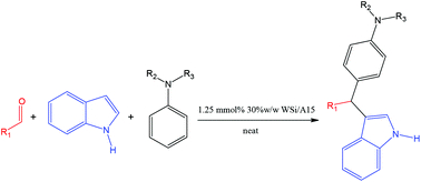 Graphical abstract: A regioselective one-pot aza-Friedel–Crafts reaction for primary, secondary and tertiary anilines using a heterogeneous catalyst