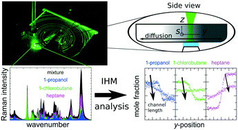 Graphical abstract: Multicomponent diffusion coefficients from microfluidics using Raman microspectroscopy