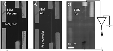 Graphical abstract: A multi-environment nanocalorimeter with electrical contacts for use in a scanning electron microscope