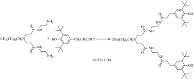 Graphical abstract: Synthesis and oxidative stability of hyperbranched macromolecule-bridged hindered phenols