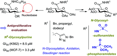 Graphical abstract: Exploitation of new structurally diverse d-glucuronamide-containing N-glycosyl compounds: synthesis and anticancer potential