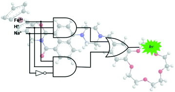 Graphical abstract: Proof of principle of a three-input AND–INHIBIT–OR combinatorial logic gate array