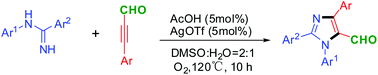 Graphical abstract: Silver-catalyzed [3 + 2] domino reaction: an efficient strategy to synthesize imidazole-5-carbaldehydes
