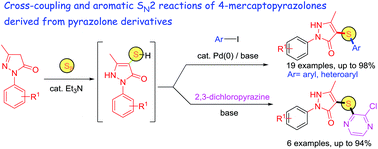 Graphical abstract: One-flask synthesis of pyrazolone thioethers involving catalyzed and uncatalyzed thioetherification pathways of pyrazolones