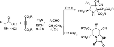 Graphical abstract: Selective synthesis of tetrahydroimidazo[1,2-a]pyridine and pyrrolidine derivatives via a one-pot two-step reaction