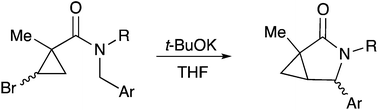 Graphical abstract: Intramolecular nucleophilic addition of carbanions generated from N-benzylamides to cyclopropenes