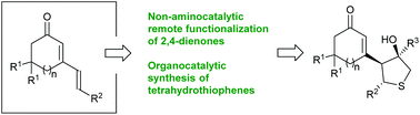 Graphical abstract: Brønsted-base-catalyzed remote cascade reactivity of 2,4-dienones – asymmetric synthesis of tetrahydrothiophenes