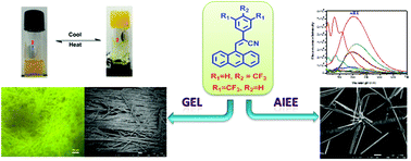 Graphical abstract: Organogels composed of trifluoromethyl anthryl cyanostyrenes: enhanced emission and self-assembly