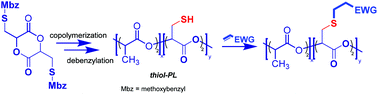 Graphical abstract: Thiol-substituted copolylactide: synthesis, characterization and post-polymerization modification using thiol–ene chemistry