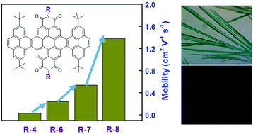 Graphical abstract: Alkyl chain engineering of pyrene-fused perylene diimides: impact on transport ability and microfiber self-assembly