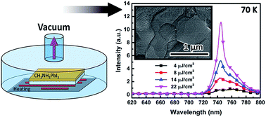 Graphical abstract: Temperature dependent amplified spontaneous emission of vacuum annealed perovskite films