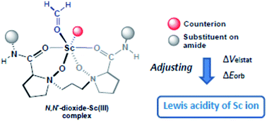 Graphical abstract: Theoretical investigation on donor–acceptor interaction between a carbonyl compound and an N,N′-dioxide–Sc(iii) complex