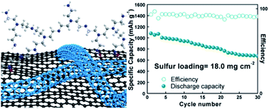 Graphical abstract: A rGO–CNT aerogel covalently bonded with a nitrogen-rich polymer as a polysulfide adsorptive cathode for high sulfur loading lithium sulfur batteries