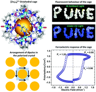 Graphical abstract: Anion-induced ferroelectric polarization in a luminescent metal–organic cage compound
