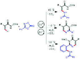 Graphical abstract: Cp*Co(iii)-catalyzed amidation of olefinic and aryl C–H bonds: highly selective synthesis of enamides and pyrimidones