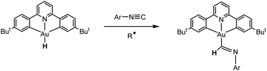 Graphical abstract: Isocyanide insertion into Au–H bonds: first gold iminoformyl complexes