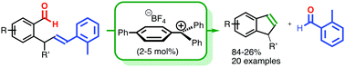 Graphical abstract: Carbocation catalysed ring closing aldehyde–olefin metathesis