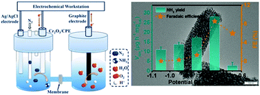 Graphical abstract: Cr2O3 nanofiber: a high-performance electrocatalyst toward artificial N2 fixation to NH3 under ambient conditions