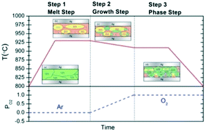 Graphical abstract: Investigation of the melt-growth process of YbBa2Cu3O7−δ powder in Ag-sheathed tapes