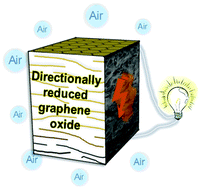 Graphical abstract: Spontaneous power source in ambient air of a well-directionally reduced graphene oxide bulk