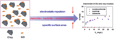 Graphical abstract: Effects of solution chemistry on the attachment of graphene oxide onto clay minerals