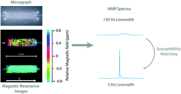 Graphical abstract: High-resolution nuclear magnetic resonance spectroscopy in microfluidic droplets