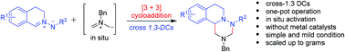 Graphical abstract: Cross 1,3-dipolar cycloadditions of C,N-cyclic azomethine imines with an N-benzyl azomethine ylide: facile access to fused tricyclic 1,2,4-hexahydrotriazines