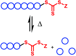 Graphical abstract: Reversible-addition fragmentation chain transfer (RAFT) mediated depolymerization of brush polymers