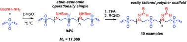 Graphical abstract: Post-synthetic functionalization of a polysulfone scaffold with hydrazone-linked functionality